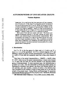 AUTOMORPHISMS OF ONE-RELATOR GROUPS