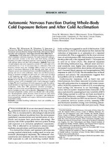 Autonomic Nervous Function During Whole-Body