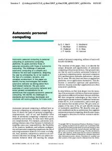 Autonomic personal computing