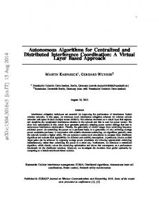 Autonomous Algorithms for Centralized and Distributed Interference ...