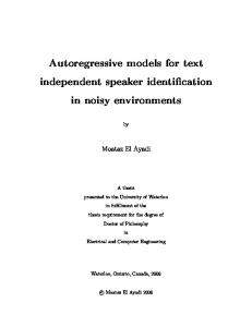 Autoregressive models for text independent