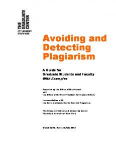 Avoiding and Detecting Plagiarism (PDF)