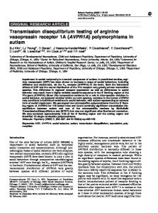 (AVPR1A) polymorphisms in autism - Nature