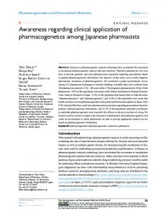 awareness regarding clinical application of ... - Semantic Scholar