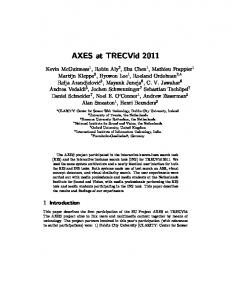 AXES at TRECVid 2011