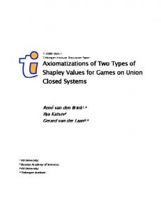 Axiomatizations of Two Types of Shapley Values ... - Tinbergen Institute