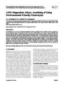 AZ91 Magnesium Alloys