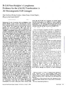 B-Cell Non-Hodgkin's Lymphoma