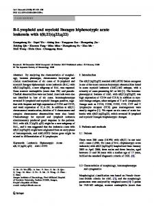 B-Lymphoid and myeloid lineages biphenotypic acute leukemia with t ...