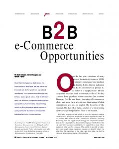 B2B e-Commerce Opportunities