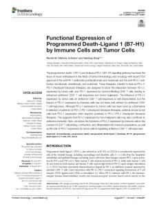 (B7-H1) by Immune Cells and Tumor Cells - Semantic Scholar