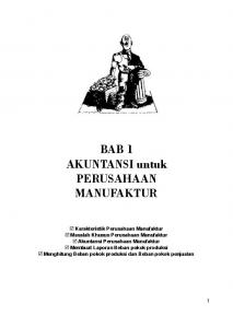 BAB 1 AKUNTANSI untuk PERUSAHAAN MANUFAKTUR