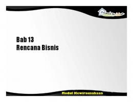 Bab 13 Rencana Bisnis