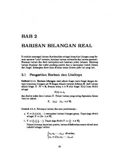 BAB 2 BARISAN BILANGAN REAL