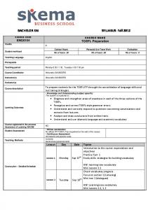 BACHELOR EAI SYLLABUS Fall 2012 - Knowledge