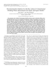 Bacillus anthracis - Applied and Environmental Microbiology