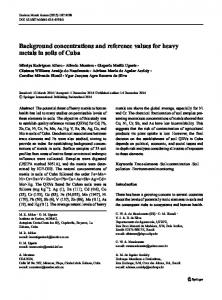 Background concentrations and reference values for ... - Springer Link