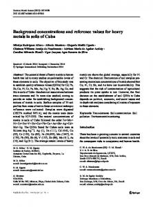 Background concentrations and reference values for