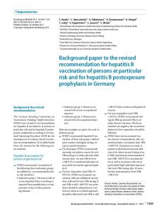 Background paper to the revised recommendation for hepatitis B ... - RKI