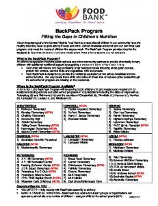 BackPack Program Fact Sheet - FeedMore