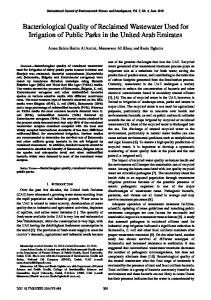 Bacteriological Quality of Reclaimed Wastewater Used for Irrigation of ...