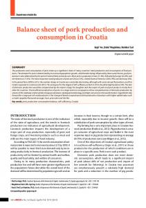 Balance sheet of pork production and consumption in Croatia