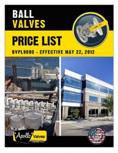 Ball ValVes price List - Apollo Valves