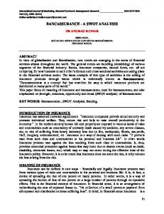 bancassurance - a swot analysis