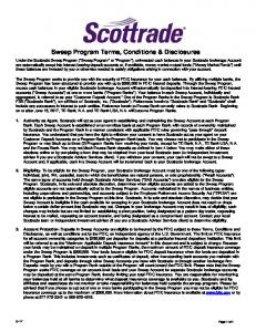 Bank Deposit Program Terms, Conditions & Disclosures - Scottrade