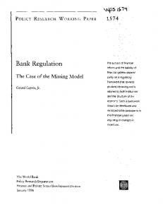 Bank Regulation - World Bank Documents