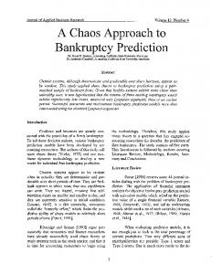 Bankruptcy Prediction - The Clute Institute