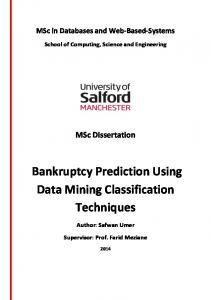 Bankruptcy Prediction Using Data Mining ...