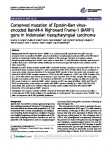 (BARF1) gene in Indonesian nasopharyngeal carcinoma - ScienceOpen