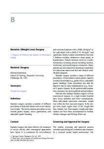 Bariatric (Weight Loss) Surgery Bariatric Surgery - Springer Link