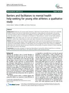 Barriers and facilitators to mental health help ... - BMC Psychiatry