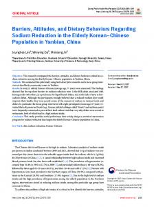 Barriers, Attitudes, and Dietary Behaviors