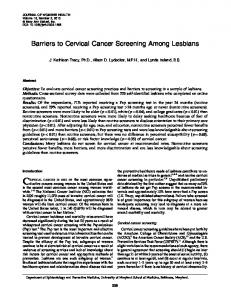 Barriers to Cervical Cancer Screening Among Lesbians