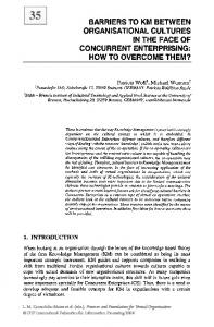 barriers to km between organisational cultures in the ... - Springer Link