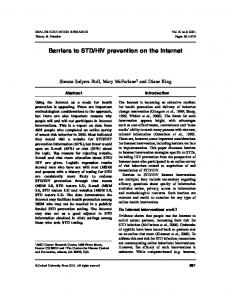 Barriers to STD/HIV prevention on the Internet - Oxford Academic