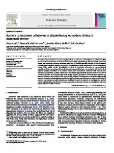 Barriers to treatment adherence in physiotherapy outpatient ... - Core