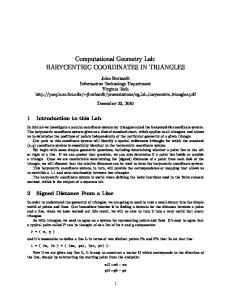 BARYCENTRIC COORDINATES IN TRIANGLES