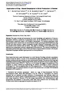 Based Geopolymer in Brick Production