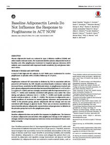 Baseline Adiponectin Levels Do Not Influence the ... - Diabetes Care