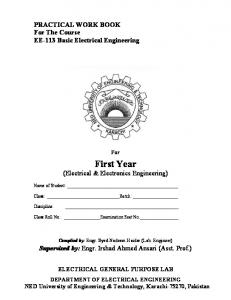 Basic Electrical Engineering - NED University