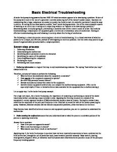 Basic Electrical Troubleshooting