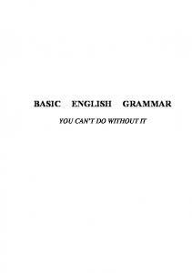 basic english grammar you can't do without it