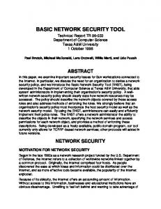 basic network security tool - CiteSeerX