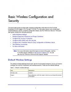 Basic Wireless Configuration and Security