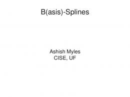 B(asis)Splines - Ashish Myles