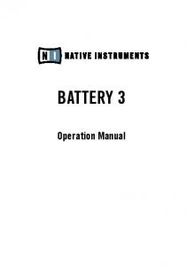 BATTERY 3 - Native Instruments